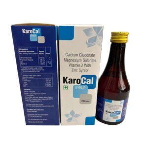 Karocal | Calcium gluconate 375mg, Vitamin D 200IU, Magnesium 20mg, Zinc 7.5mg Syrup